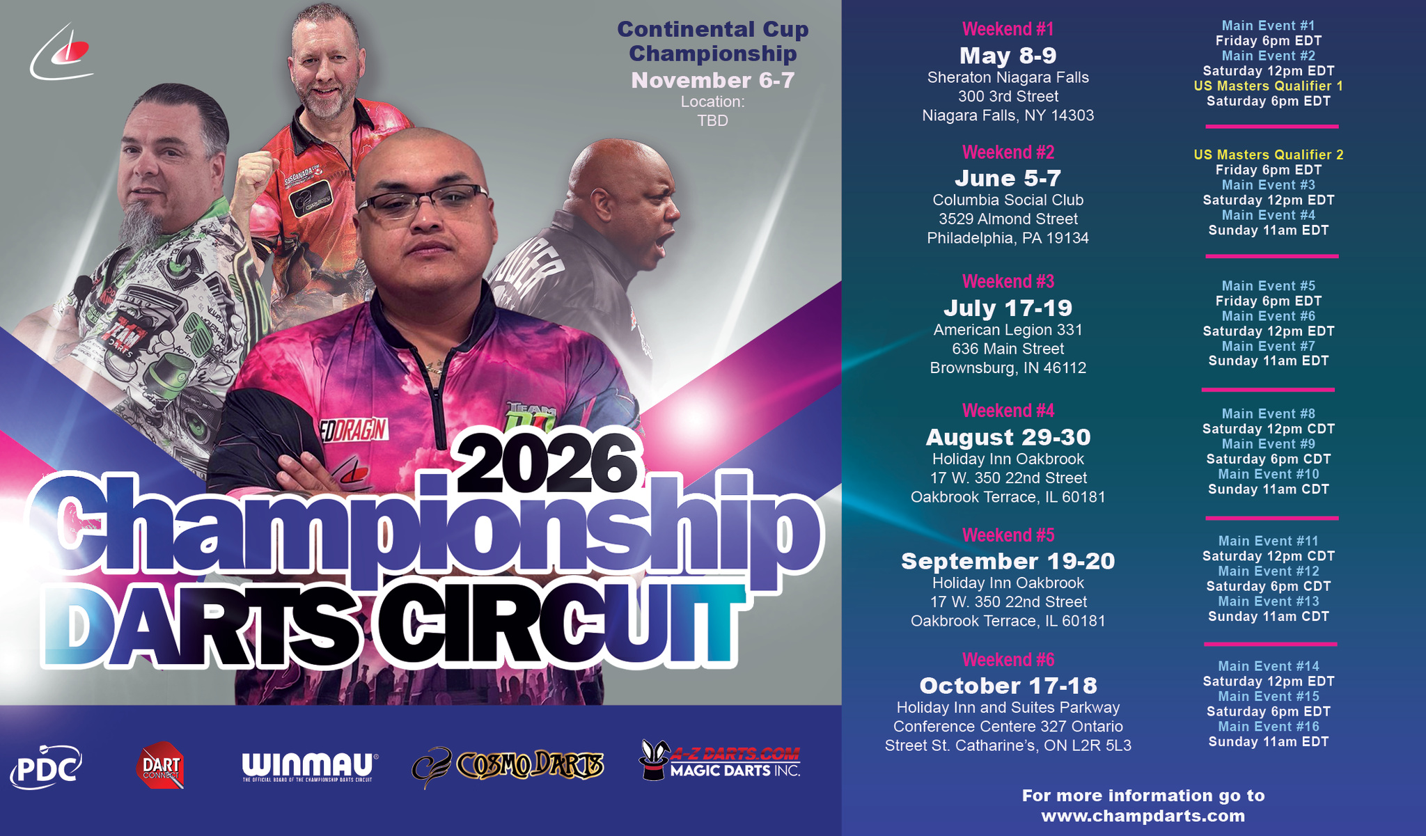 2026 CDC Tour Schedule Graphic